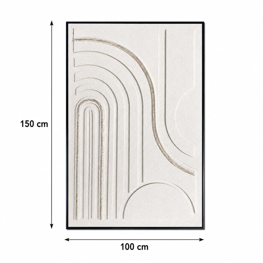 لوحة حائط عصرية بإطار أسود مقاس 100 × 150 سم