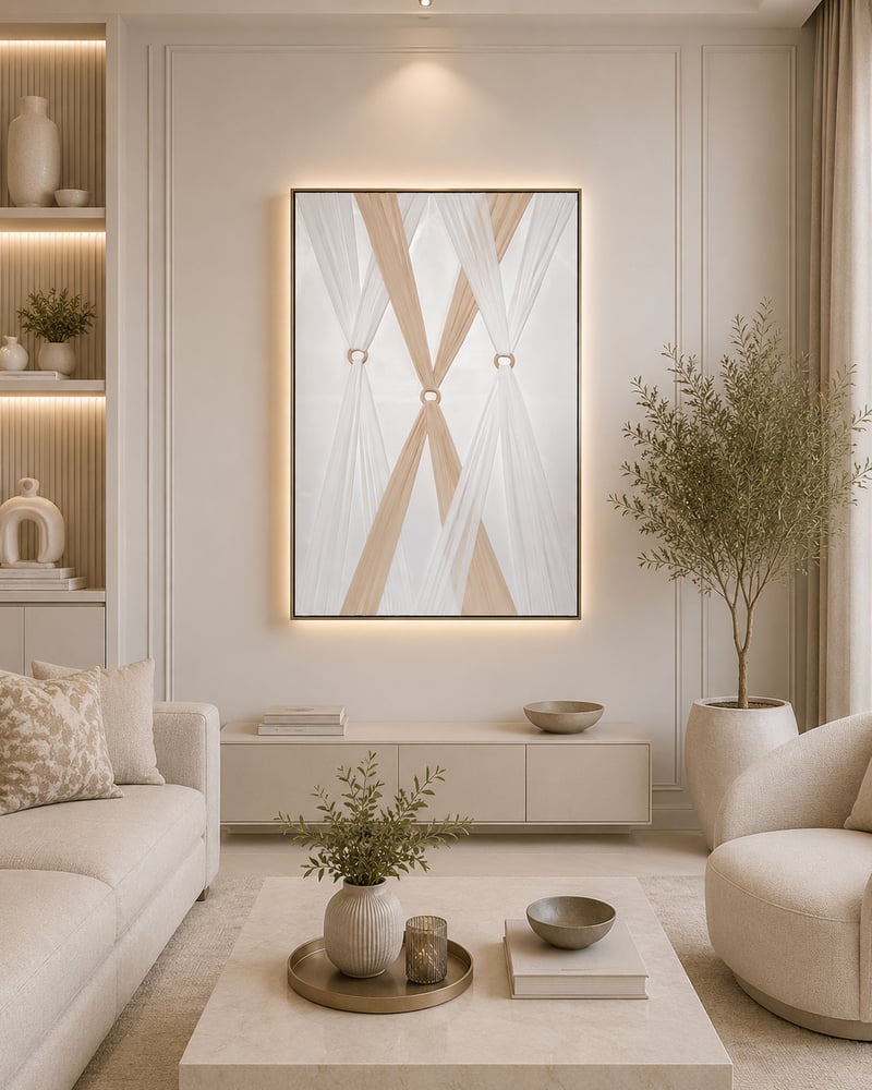 لوحة فنية راقية بإطار أسود مقاس 80 × 120 سم
