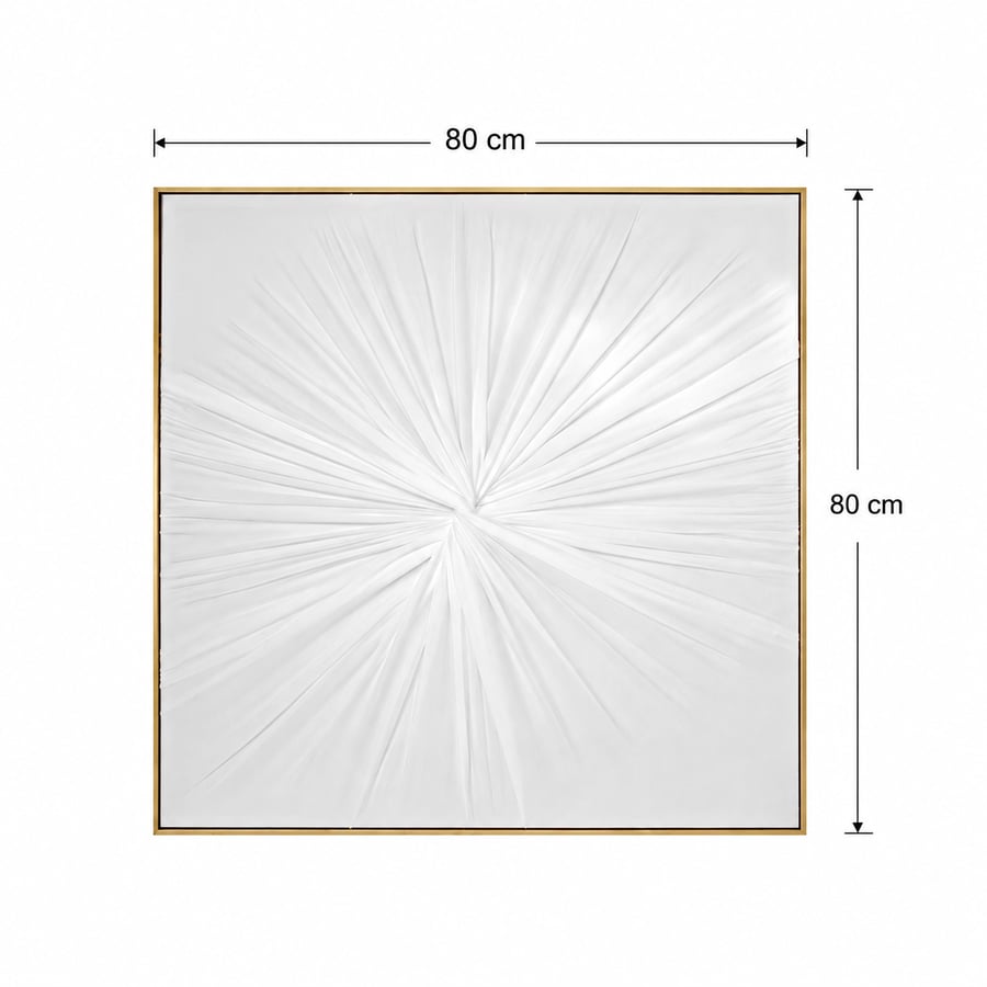 لوحة حائط مربعة بإطار ذهبي مقاس 80 × 80 سم