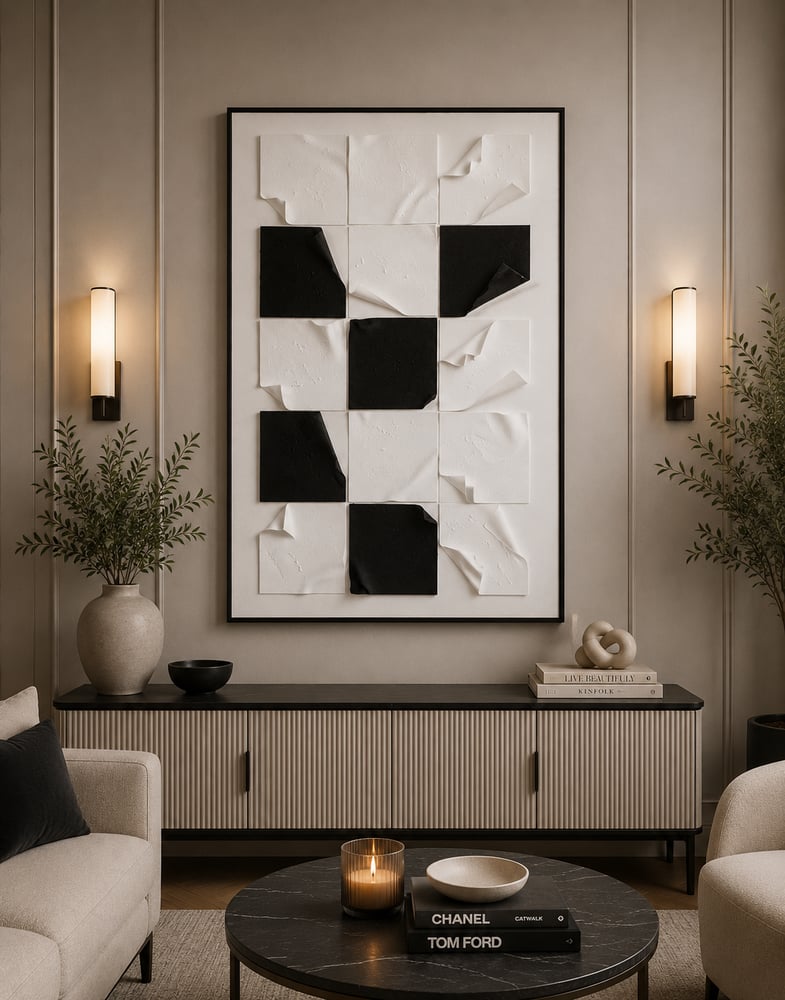 لوحة حائط بإطار أسود مقاس 120 × 80 سم