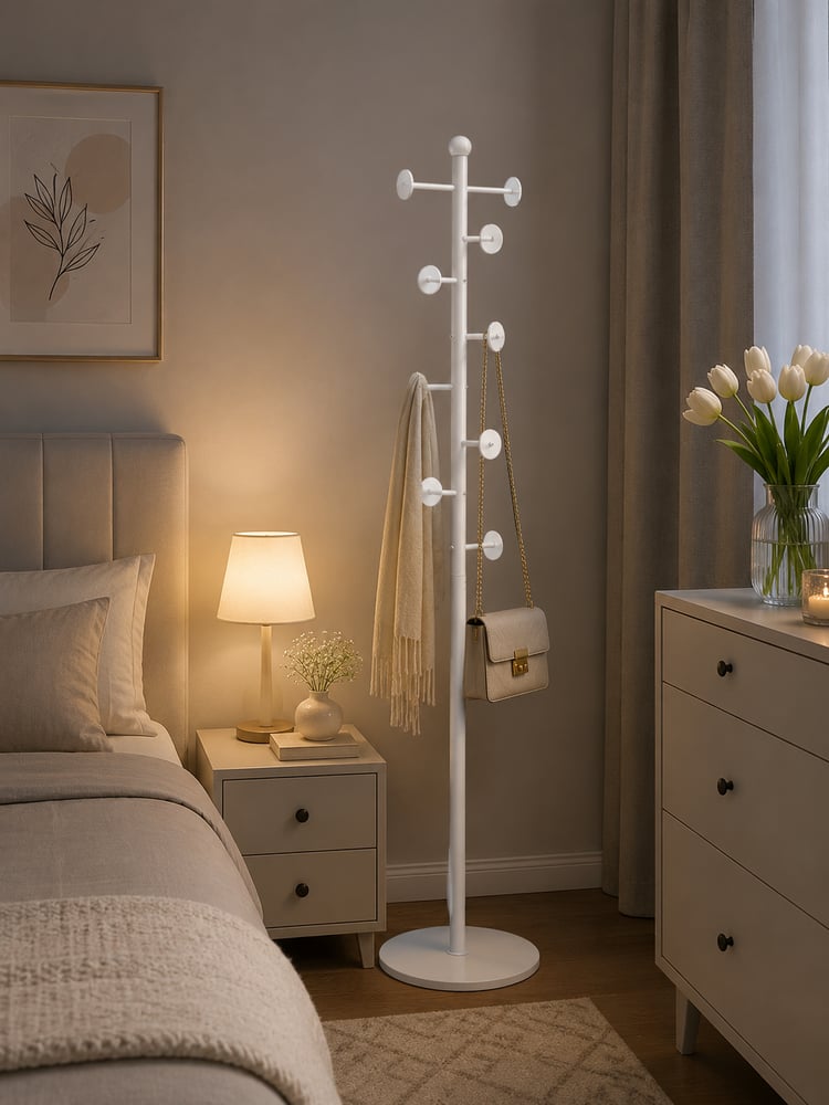 علاقة ملابس باللون ابيض مقاس 190× 36 سم