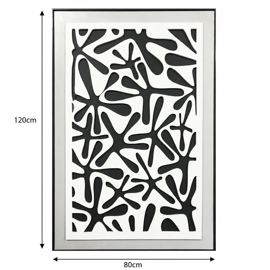 لوحة ديكور بإطار أسود مقاس 120 × 80 سم
