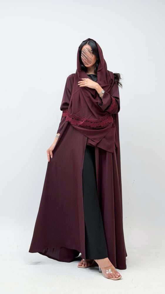 عباية سكارف روز - 100989