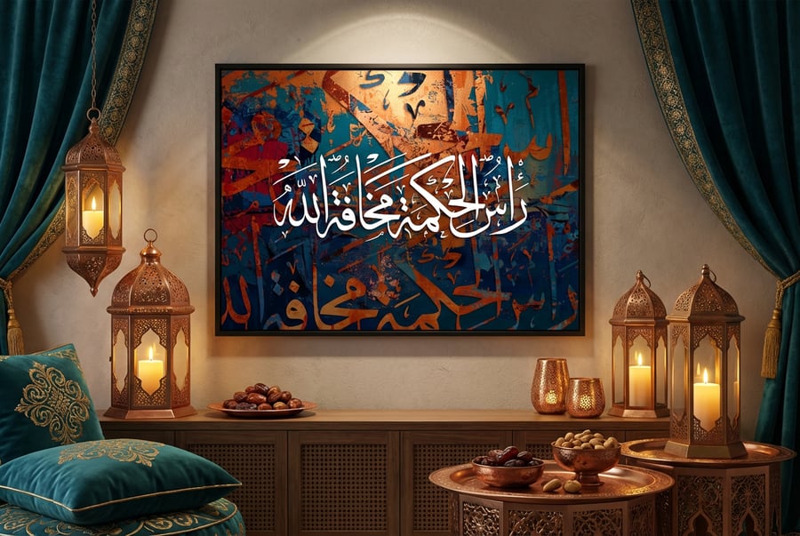 لوحة جدارية اسلامية -خط إسلامي-( طباعة )