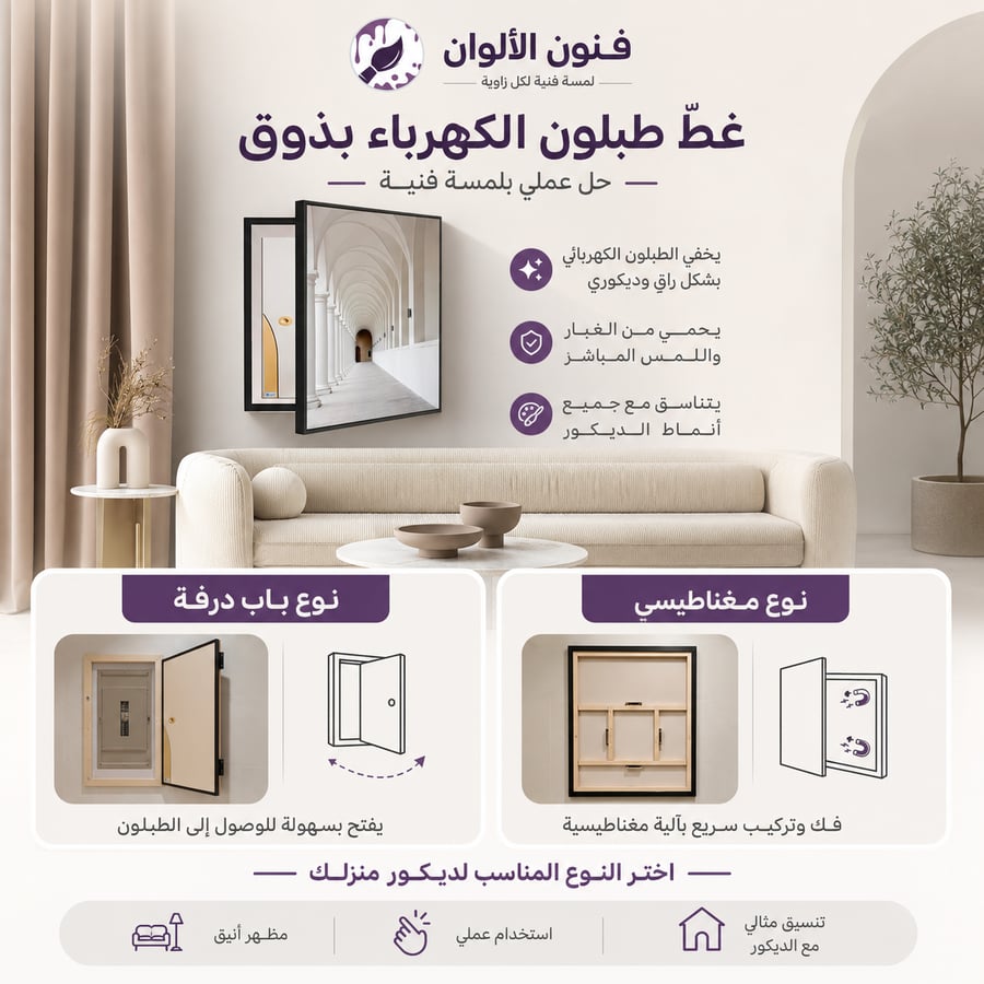 شرح طرق تغطية طبلون الكهرباء باب درفة ومغناطيس وطريقة القياس