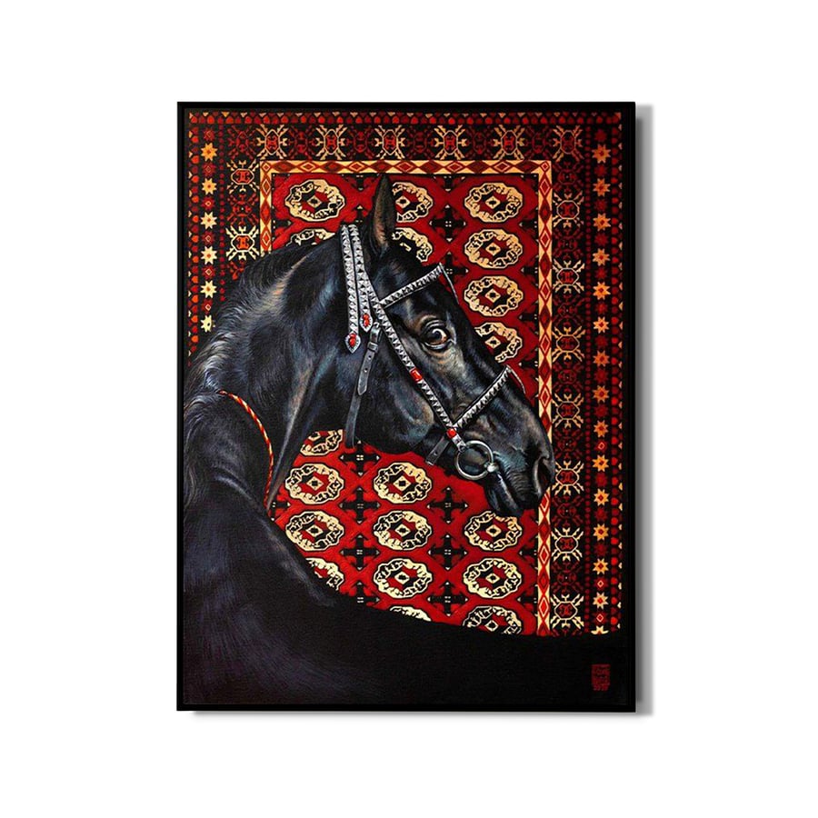 لوحة فنية كانفس للخيل (طباعة)