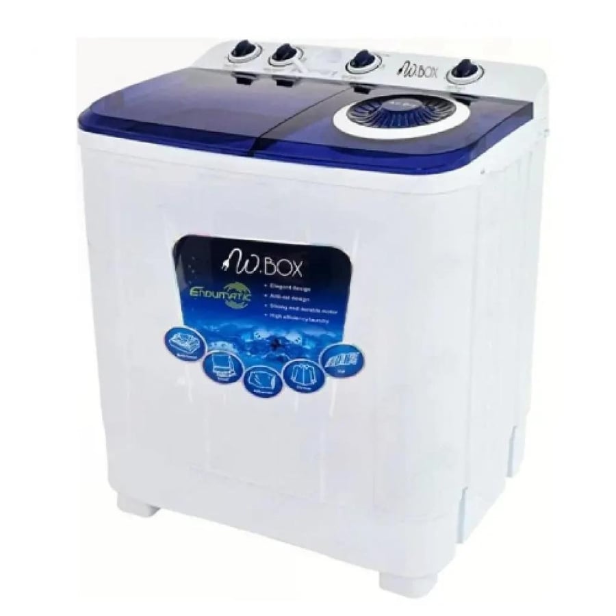 غسالة حوضين دبليوبكس 18 كيلو ازرق KW1718 W.BOX
