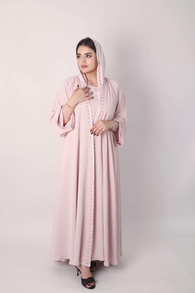 عباية دبل كلوش مع فستان 09