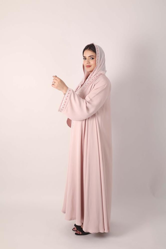 عباية دبل كلوش مع فستان 09