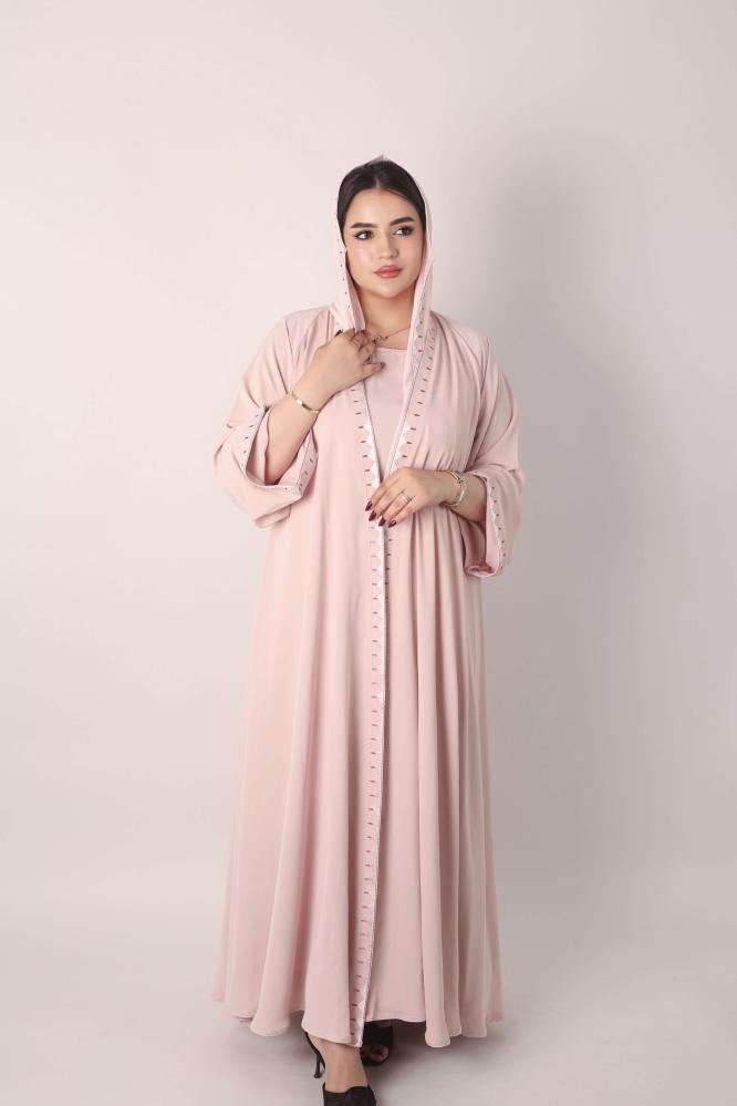 عباية دبل كلوش مع فستان 09
