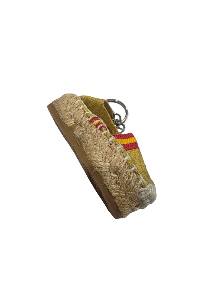 هذا ميدالية مفاتيح على شكل حذاء إسبادريل espadrille صغير الحجم سله