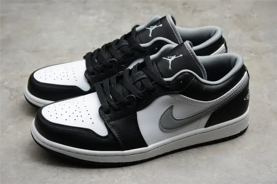Air Jordan 1 low black GREY/WHITE