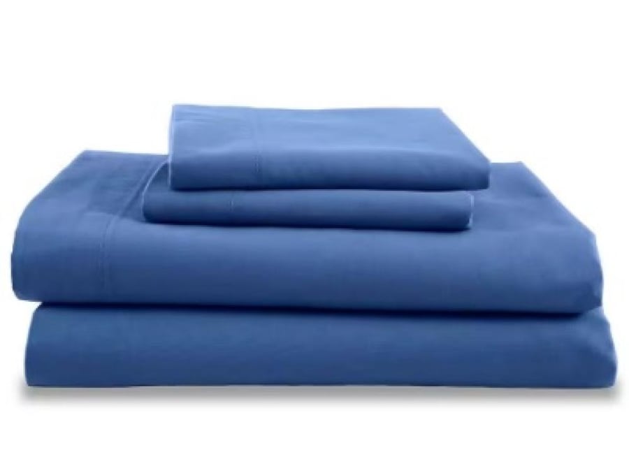 طقم مفرش سرير مزدوج ازرق من 3 قطع Blue Double Bedsheet Set of 3 Pieces
