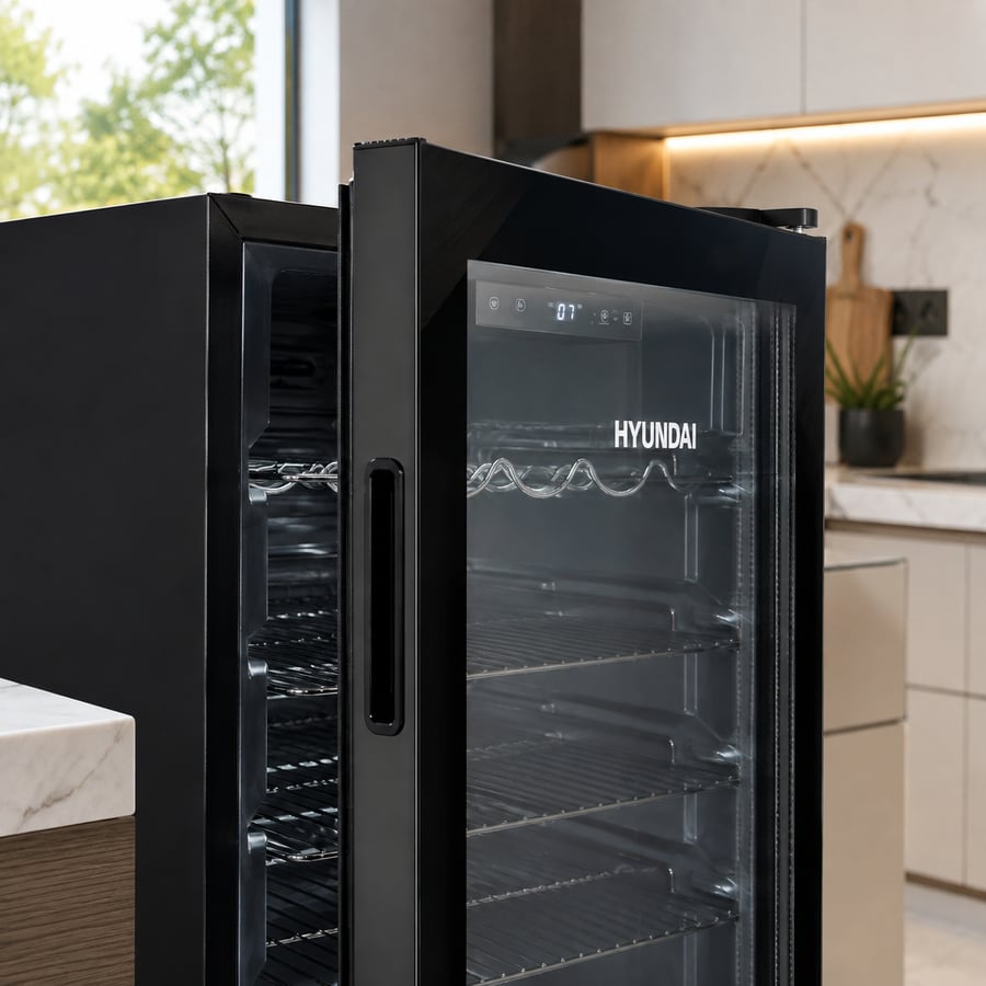 ثلاجة تبريد هيونداي عرض 4 قدم باب زجاج اسود موديل HY LG4 120 صورة 5