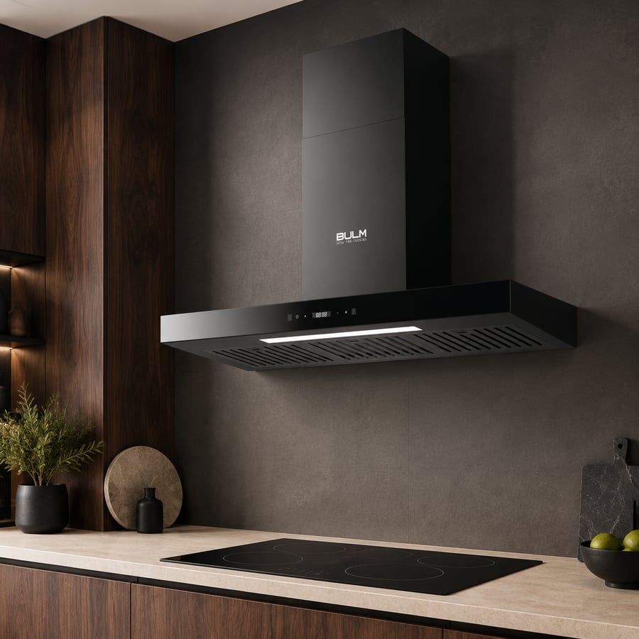 بولم شفاط جداري حرف تي 90 سم أسود قوة 1200م3 موديل THUNDER 1200 BLACK صورة 4