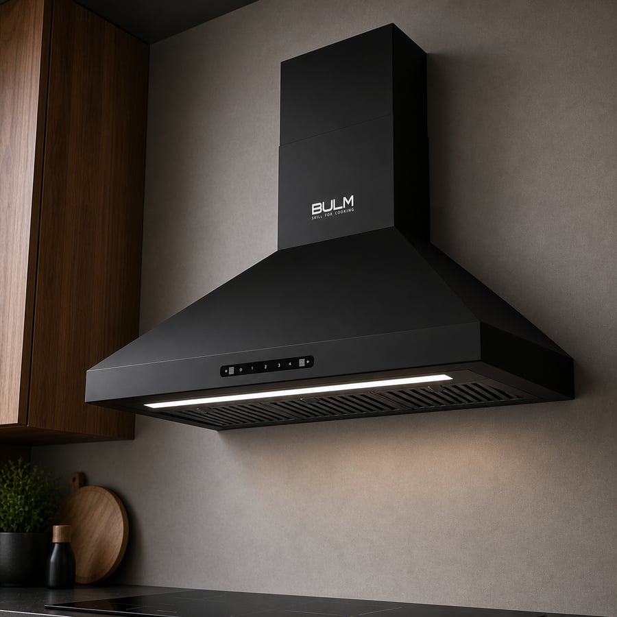 بولم BULM شفاط جداري هرمي 90 سم لون أسود قوة 1600م3 الساعة تكنولوجيا إيطالية موديل TIFONE 90 BLACK 1600 صورة 5