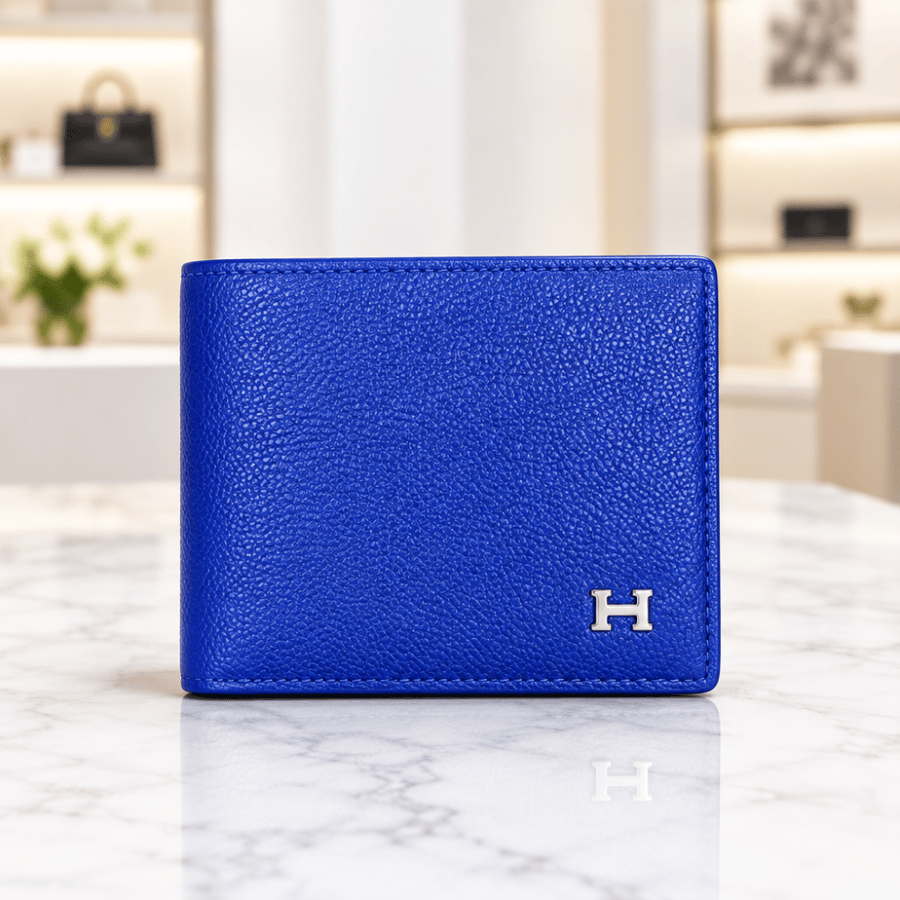 محفظة رجالية Hermès - أزرق ملكي بحرف H