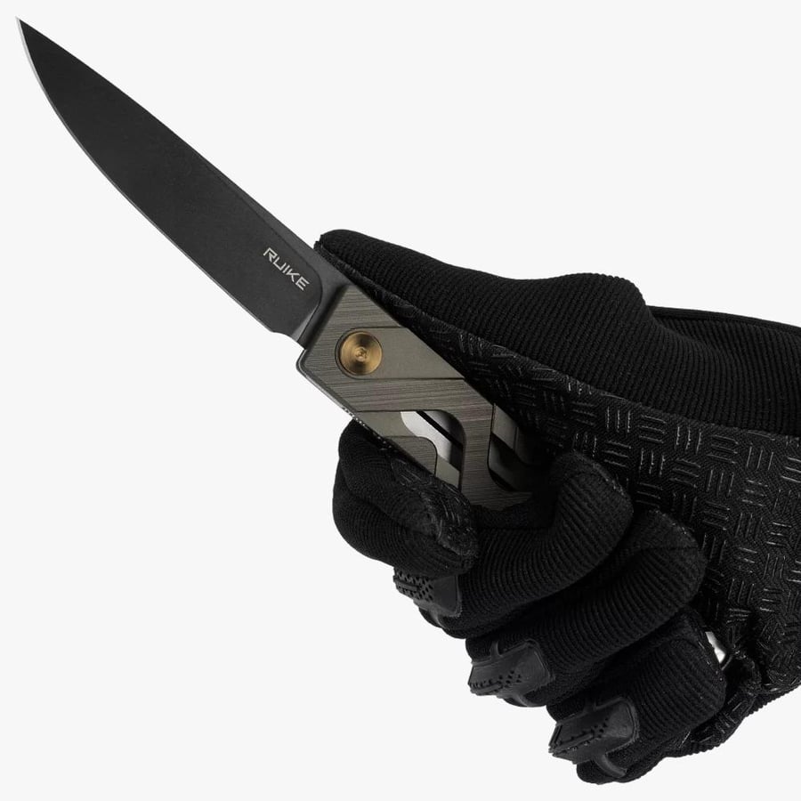رويك سكين مطوي رمادي-ذهبي - P878-AK