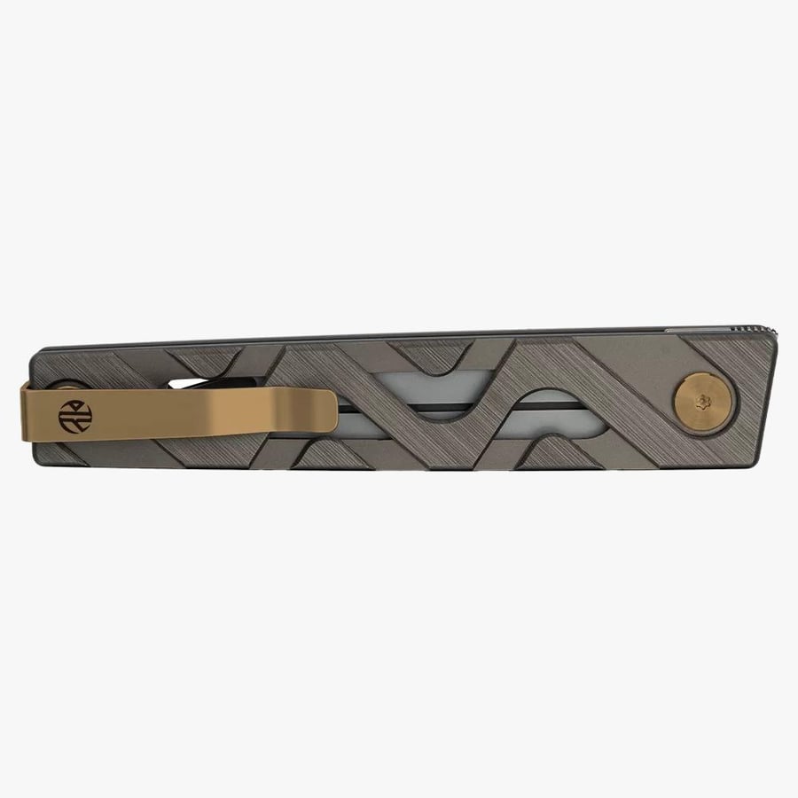 رويك سكين مطوي رمادي-ذهبي - P878-AK