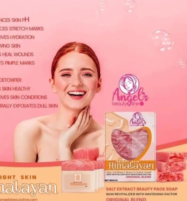 عبوة صابون أنجلز لاين Angels Line 8 قطع مع الغطاء موضحا شكل الفوهة