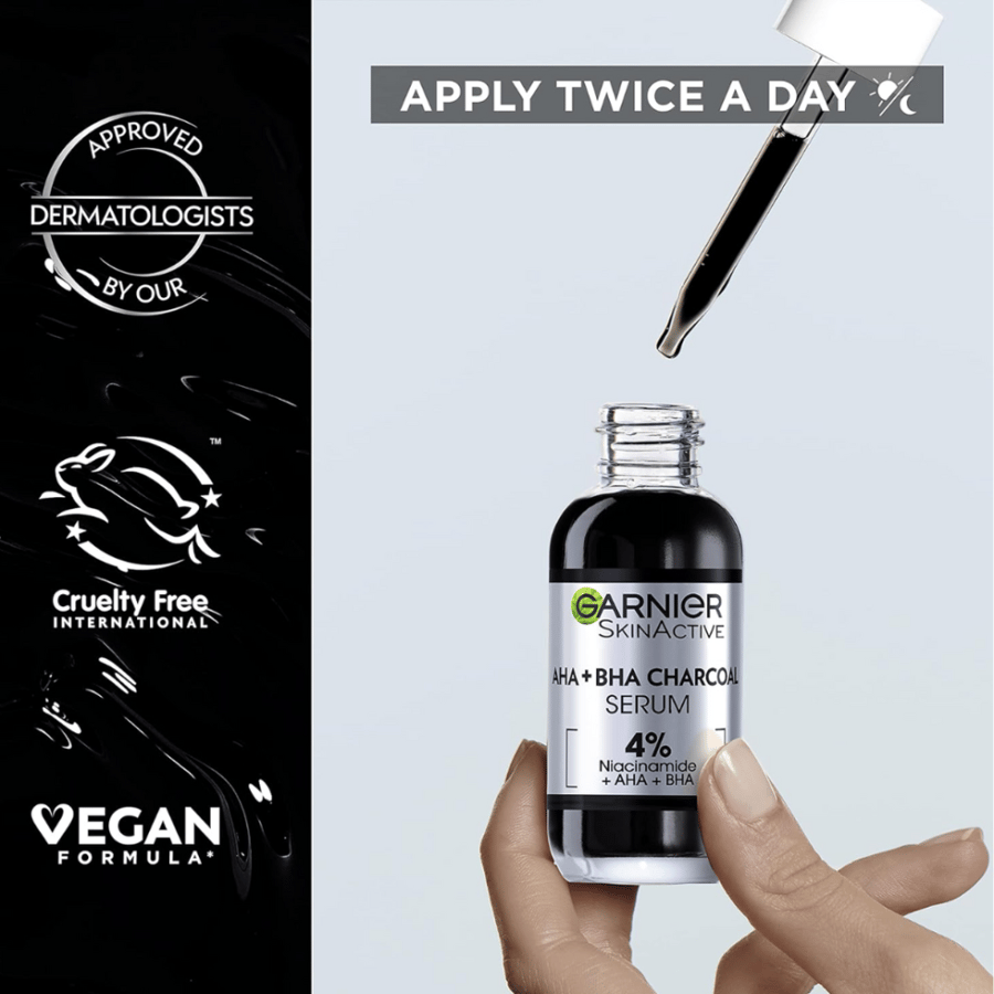 عبوة سيروم غارنييه Garnier بلقطة توضح قوام المنتج