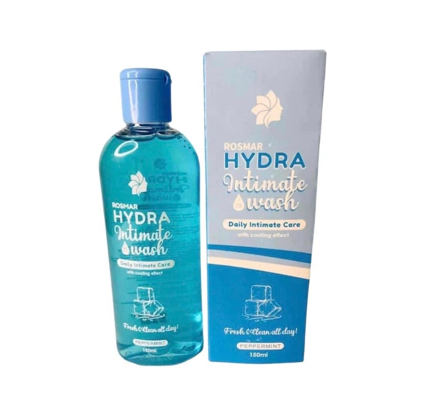 عبوة غسول ROSMAR HYDRA من زاوية جانبية توضح شكل العبوة