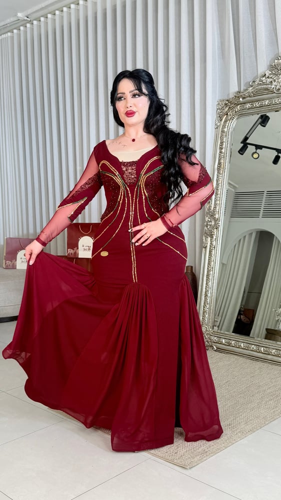 فستان ماسك عنابي