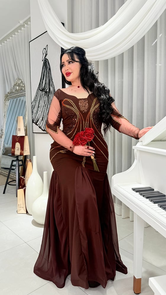 فستان ماسك بني