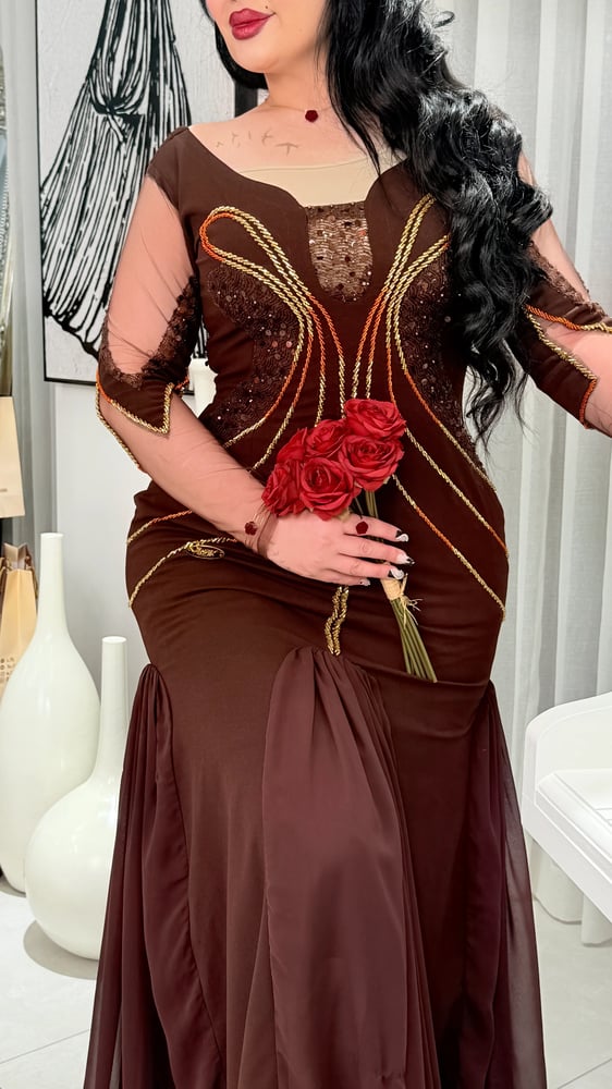 فستان ماسك بني