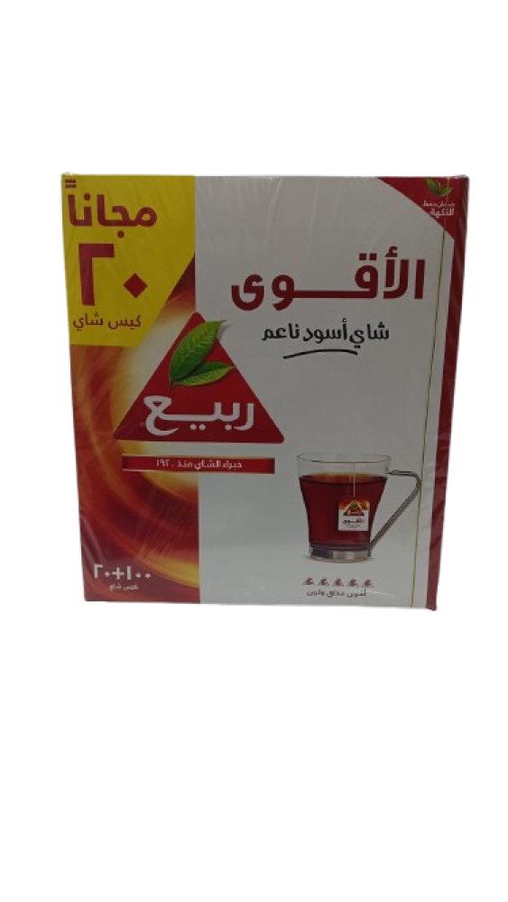 ربيع شاي أسود ناعم الأقوى 100 كيس + 20 كيس مجانا