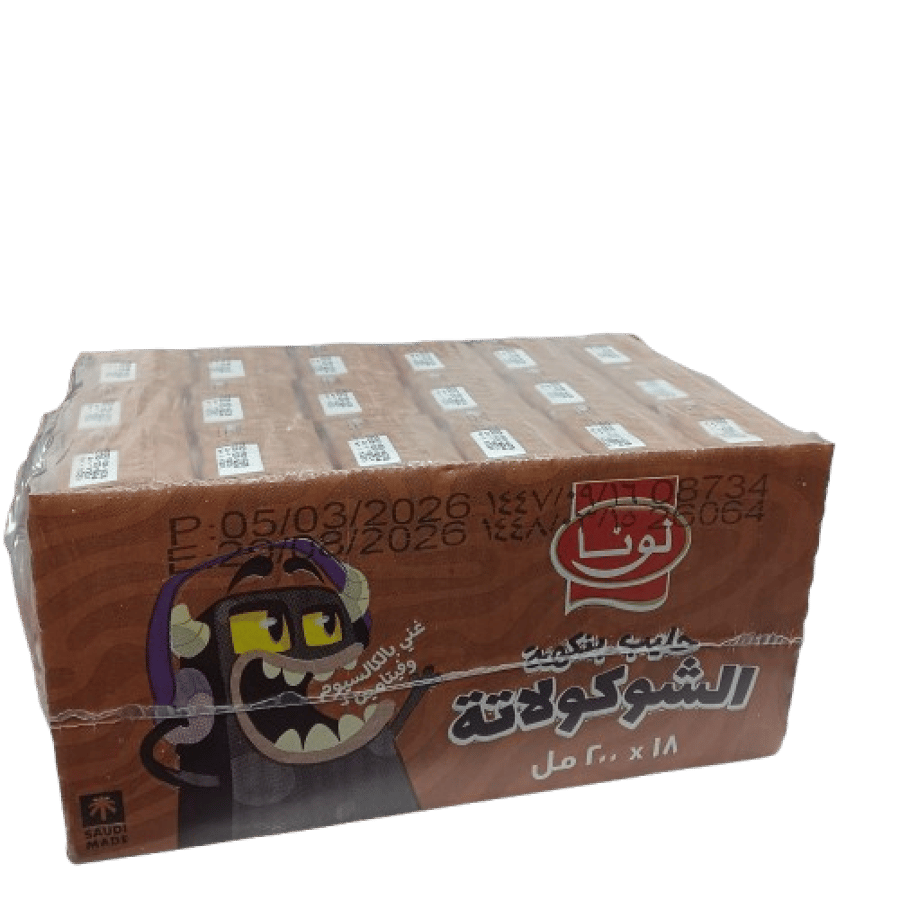 لونا حليب بنكهة الشوكولاتة 200مل * 18