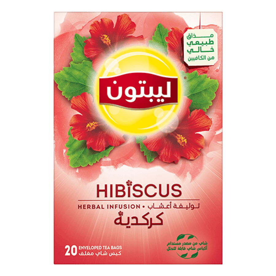 مشروب ليبتون العشبي بالكركديه - 20 كيساً