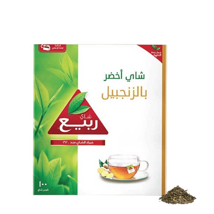 ربيع شاي أخضر بالزنجبيل أكياس 100 × 1.6 غرام
