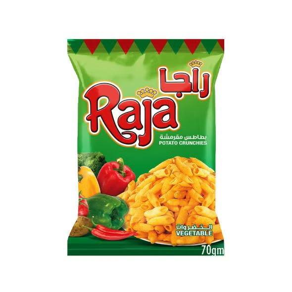 راجا - شرائح بطاطس بنكهة الخضار، 70 جرام