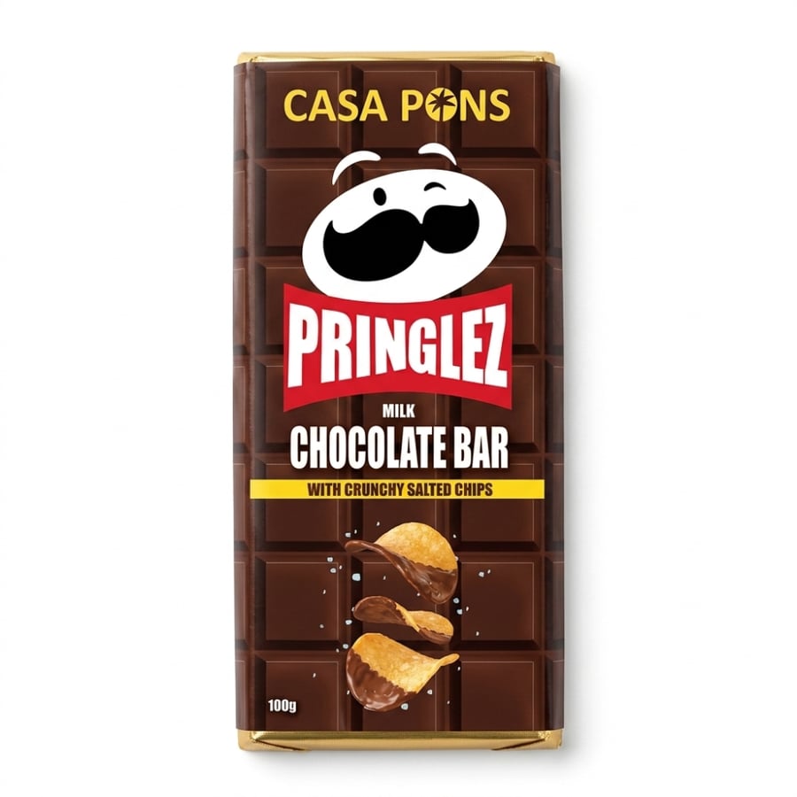 Chocolate Pringles with salty crispy potato chips 140 g