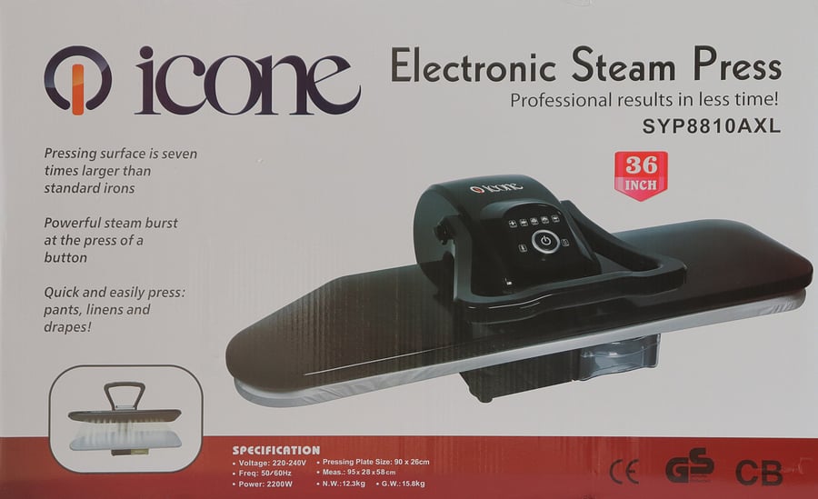 Steam press iron Icoon 36 inch black - 2200 watts model SYP8810AL