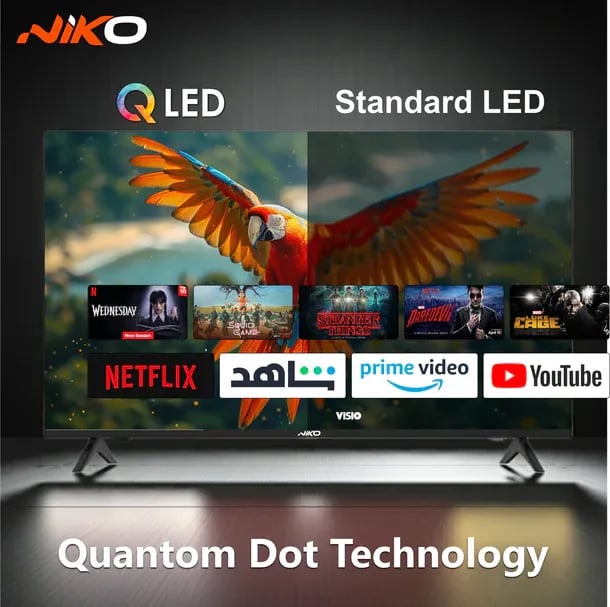 شاشة NIKO سمارت 50 بوصة كيو ليد نظام التشغيل QLED UHD 4K WEBOS
