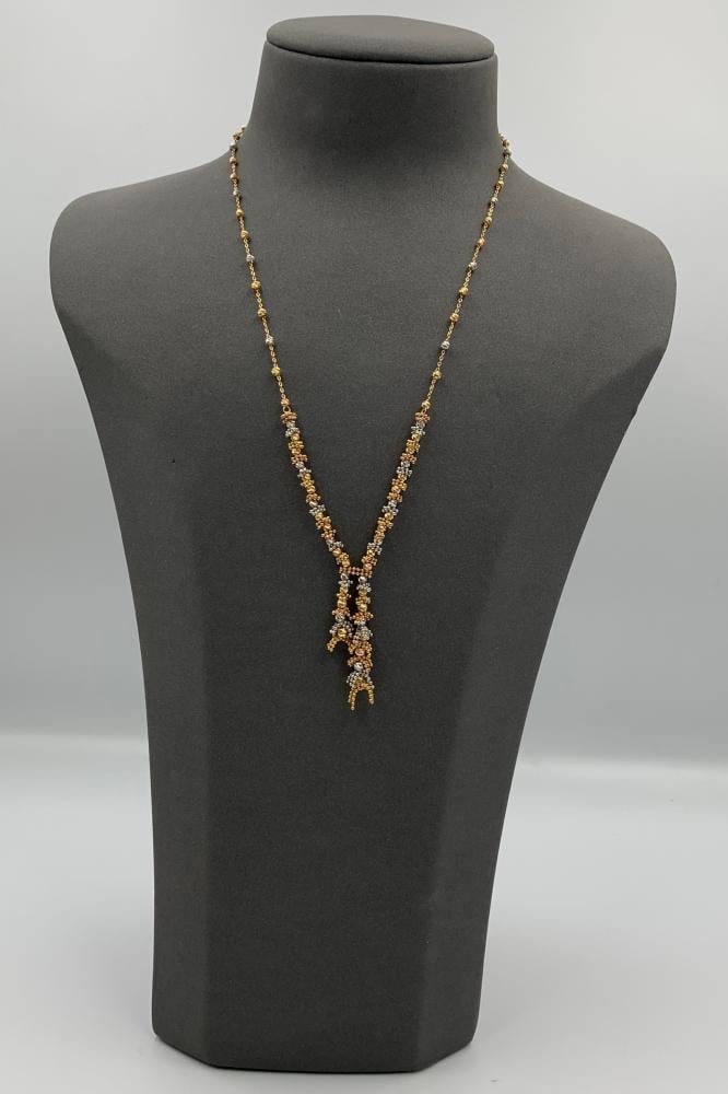 Italian necklace 18 karat pure gold mixed with colors