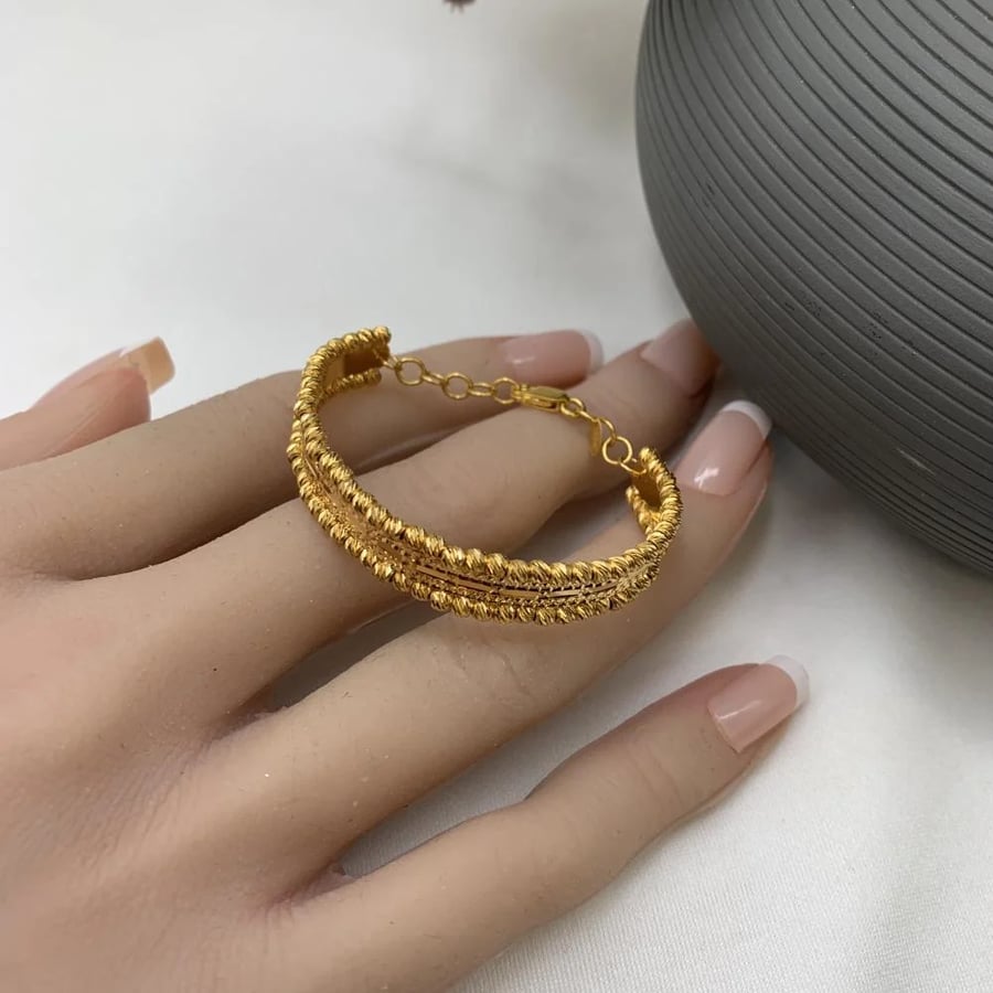 Bahraini children's bracelets, 21 karat pure gold, weight 7.7