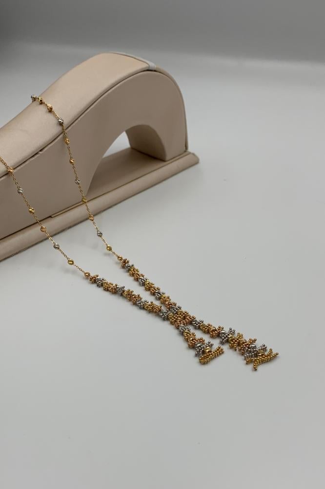 Italian necklace 18 karat pure gold mixed with colors