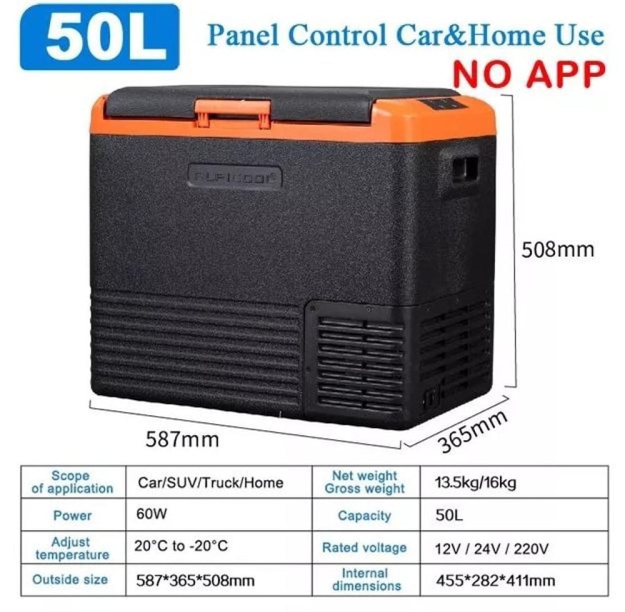 Car refrigerator 12v 220v with size 50L