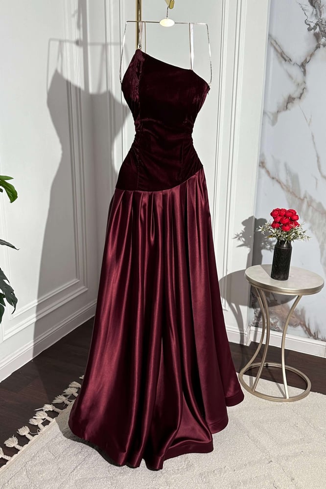 Elegant velvet dress with a musical note pattern