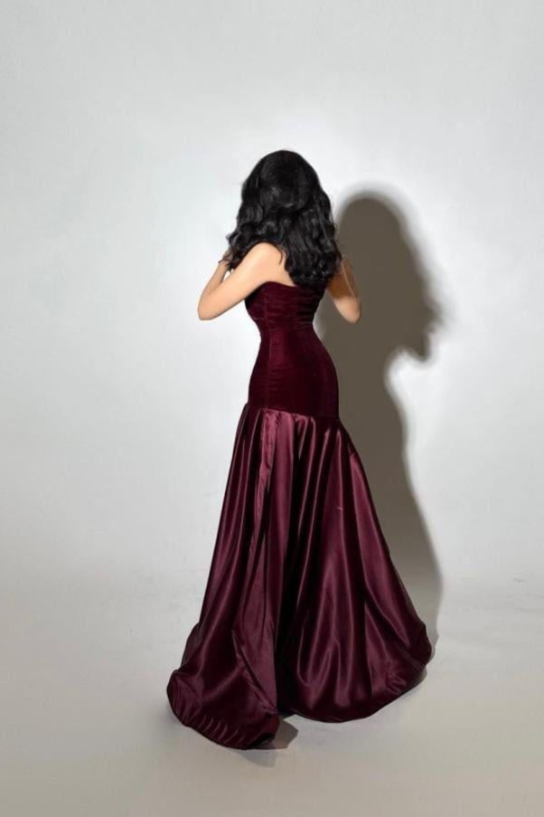 Elegant velvet dress with a musical note pattern