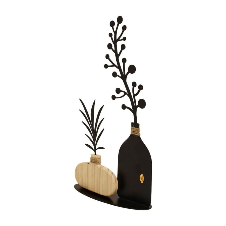 Wooden home decor with a black base color