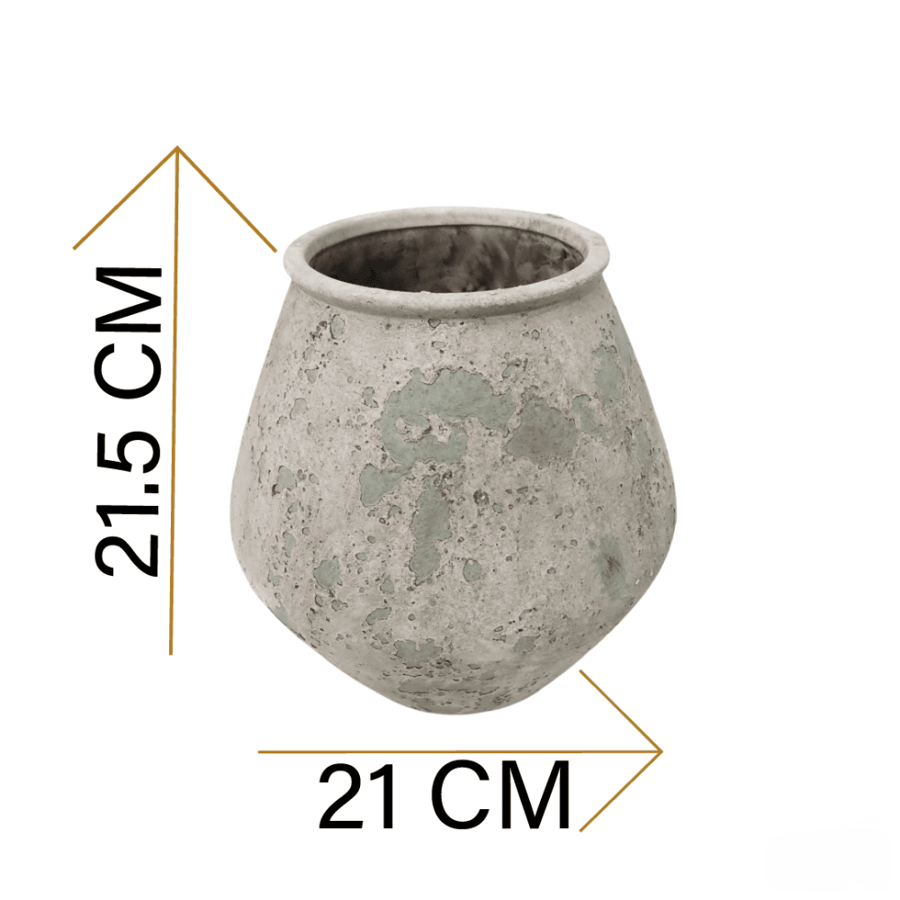 مزهرية سيراميك فاخره باللون الأخضر الهادئ للديكور المنزل 21*21*21.5 سم