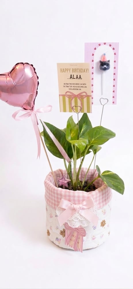 Teddy-shaped cotton vase