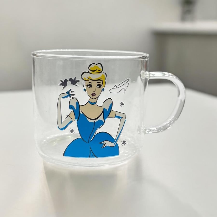 Princess Disney glass cup transparent 290 ml