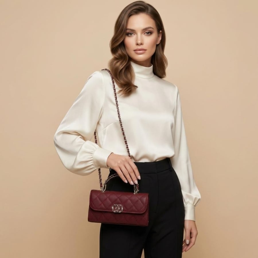 CHANELLE BAG -burgundy