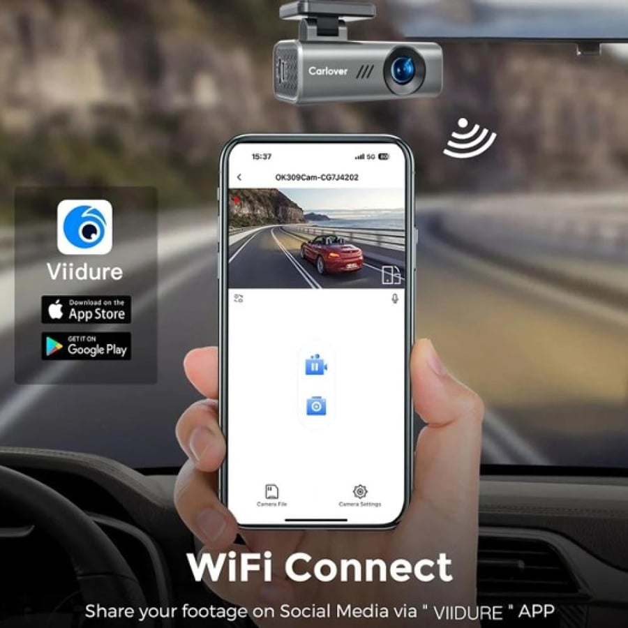 داش كام SafeDrive S12 بدقة 4K مع شاشة لمس IPS وواي فاي ورؤية ليلية