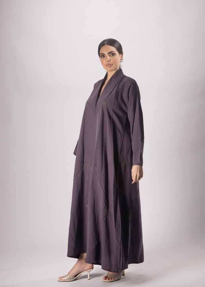 Elegant abaya in mauve color